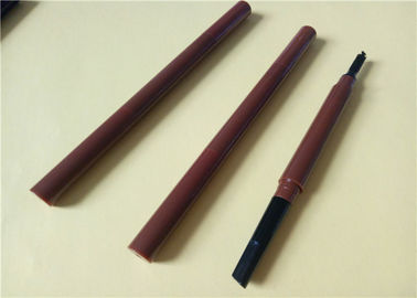 Slim Brown Waterproof Eyebrow Pencil Tube Custom Designs ABS Material